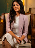 Basic Lapel Collared Blazer - Lavendar